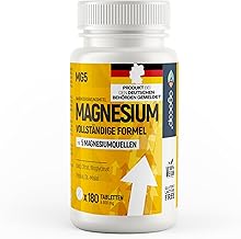 Magnesium Complex 180 Tablets - 600 mg Elementary Magnesium Premium, 5 High-Quality Forms: Bisglycinate, Magnesium Citrate, Malate & Oxide - Optimal Bioavailability