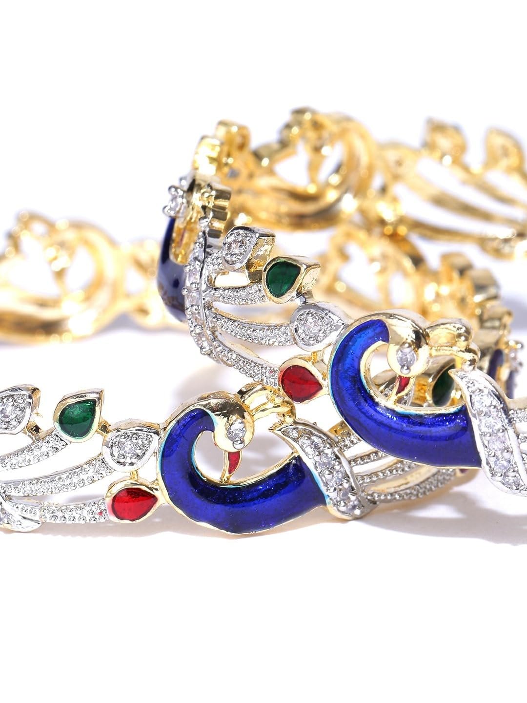 YouBella Jewellery for Women Gold Plated American Diamond Studded Peacock Motif Bracelts Bangles Jewellery For Girls And Women 5 7128baumtLL. SL1440