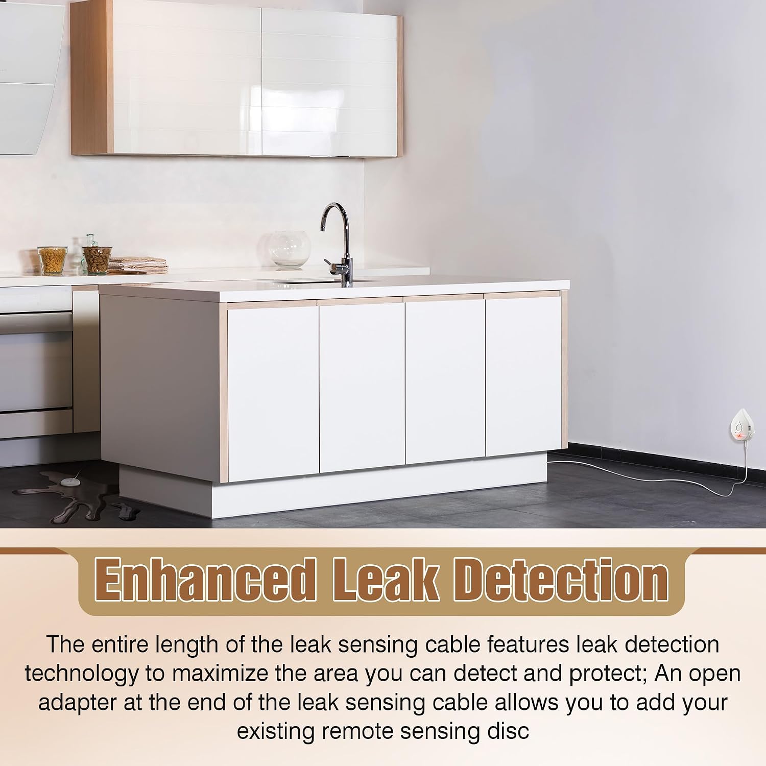 Feekoon 6' Leak Sensor Extension Cable Compatible with Moen 920-006, White | Compatible with Moen Flo Smart Water Detector 920-004 and 920-005, Connect Up to 3 Cables