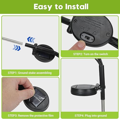 Miniatura 3 de Luces solares de luciérnaga para jardín, 2 unidades, 16 LED RGB que cambian de color, decoración solar de jardín, luces solares de jardín