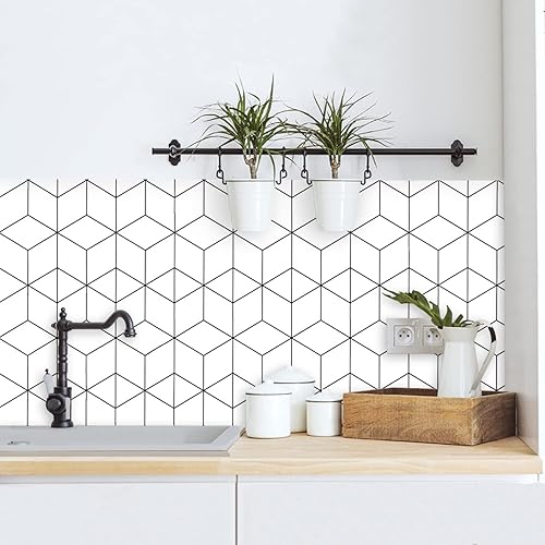 Miniatura 4 de Papel tapiz autoadhesivo para despegar y pegar, papel adhesivo moderno blanco y negro, papel de contacto temporal extraíble, papel de contacto con