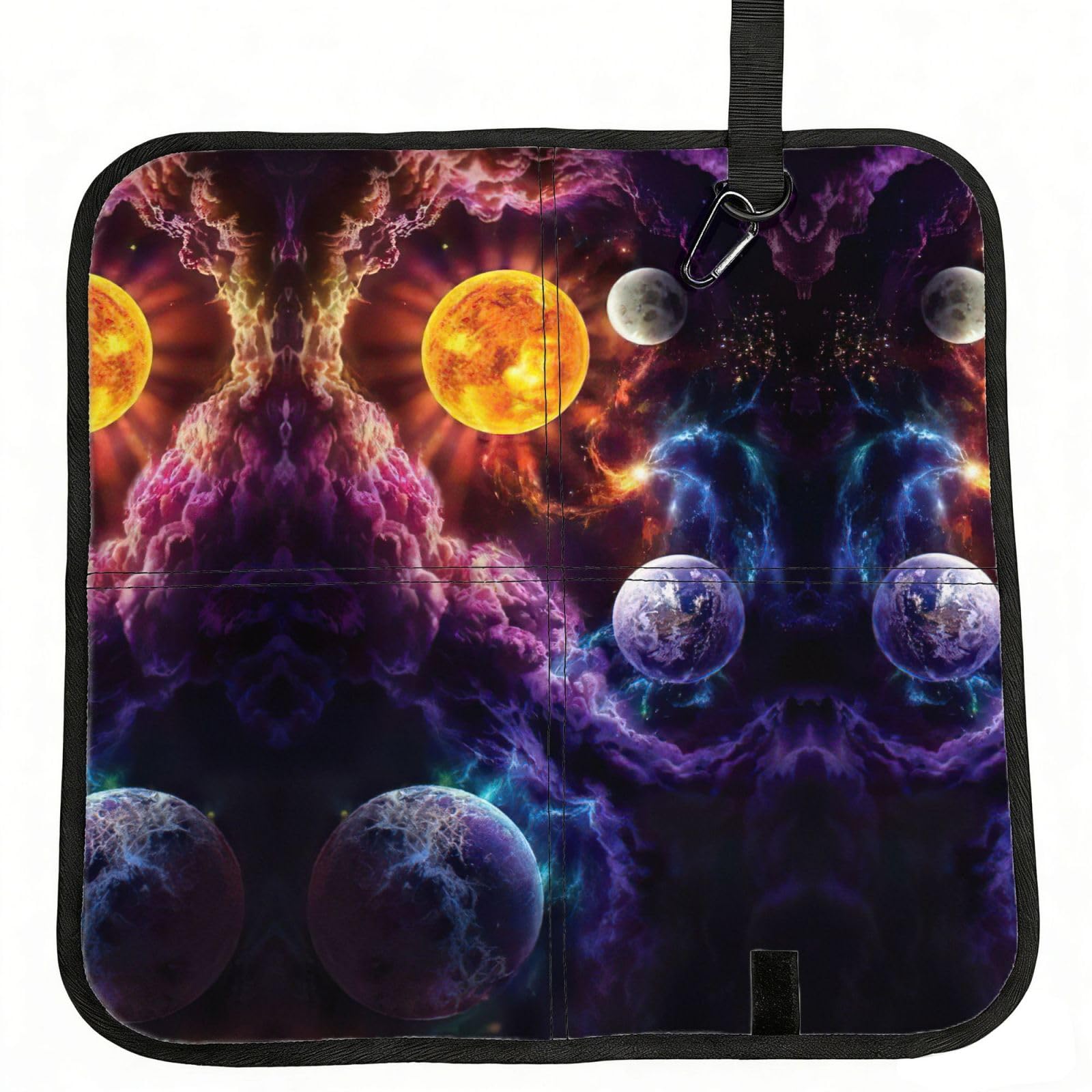 KAPPTYY Planet Printed Bleacher Seat Cushion PE Foam Filling, Foldable Sitting Pad for Concert Stadium Events