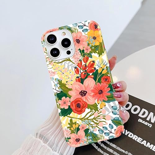 Miniatura 4 de J.west Funda para iPhone 14 Pro Max de 6.7 pulgadas, diseño moderno de ramo de flores botánicas con estampado de flores botánicas de jardín,