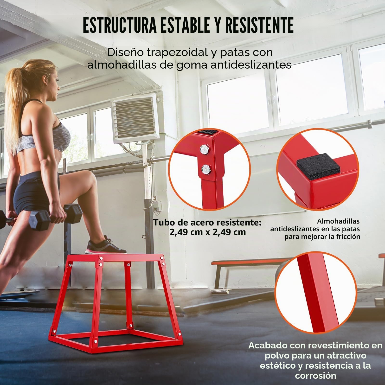 VEVOR Caja de salto pliométrica, caja pliométrica de 12 pulgadas, plataforma pliométrica de acero y caja de agilidad de salto, caja antideslizante para ejercicio de fitness para entrenamiento de