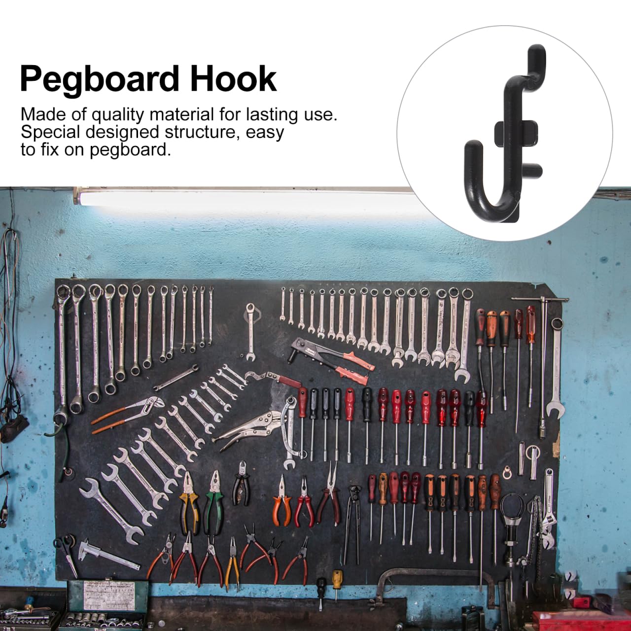 Mobestech 50 Pezzi Gancio Portaoggetti Assortimento Di Ganci Per Pegboard j Portautensili Per Pannelli Forati Gancio Da Officina Ganci Parete a Piolo Ufficio Plastica Titolare Conservazione