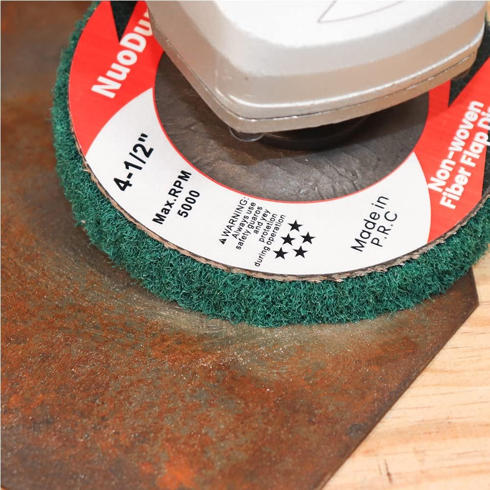 Lot de 5 disques abrasifs à lamelles en fibre de nylon de 11,4 x 2,2 cm - Grain 180 - Pour enlever la rouille et nettoyer