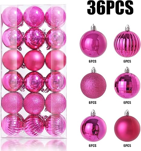 Miniatura 3 de 36 bolas de Navidad de 1.18 pulgadas para árbol de Navidad, adornos de bolas de Navidad de plástico, mini juego de bolas colgantes para árbol de