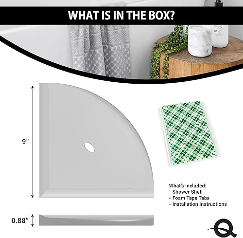 Miniatura 6 de Questech Décor - Estante esquinero para regadera, estante de ducha esquinero montado en la pared, estante de reacondicionamiento para paredes de