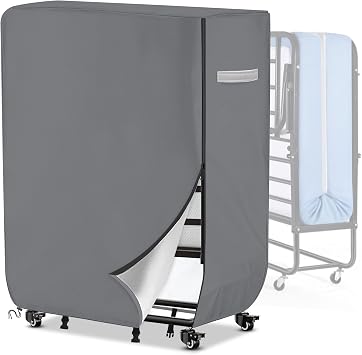 COSHNIBI Rollaway Bed Storage Cover,Heavy Duty Waterproof Storage Cover with Zipper for Twin Size 38-Inch Folding Bed,39" L x 15" W x 45" H,Grey
