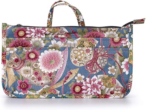 BTSKY Organizador de bolso de impresión dentro del bolso, alta capacidad, 13 bolsillos, organizador con asa, girasol