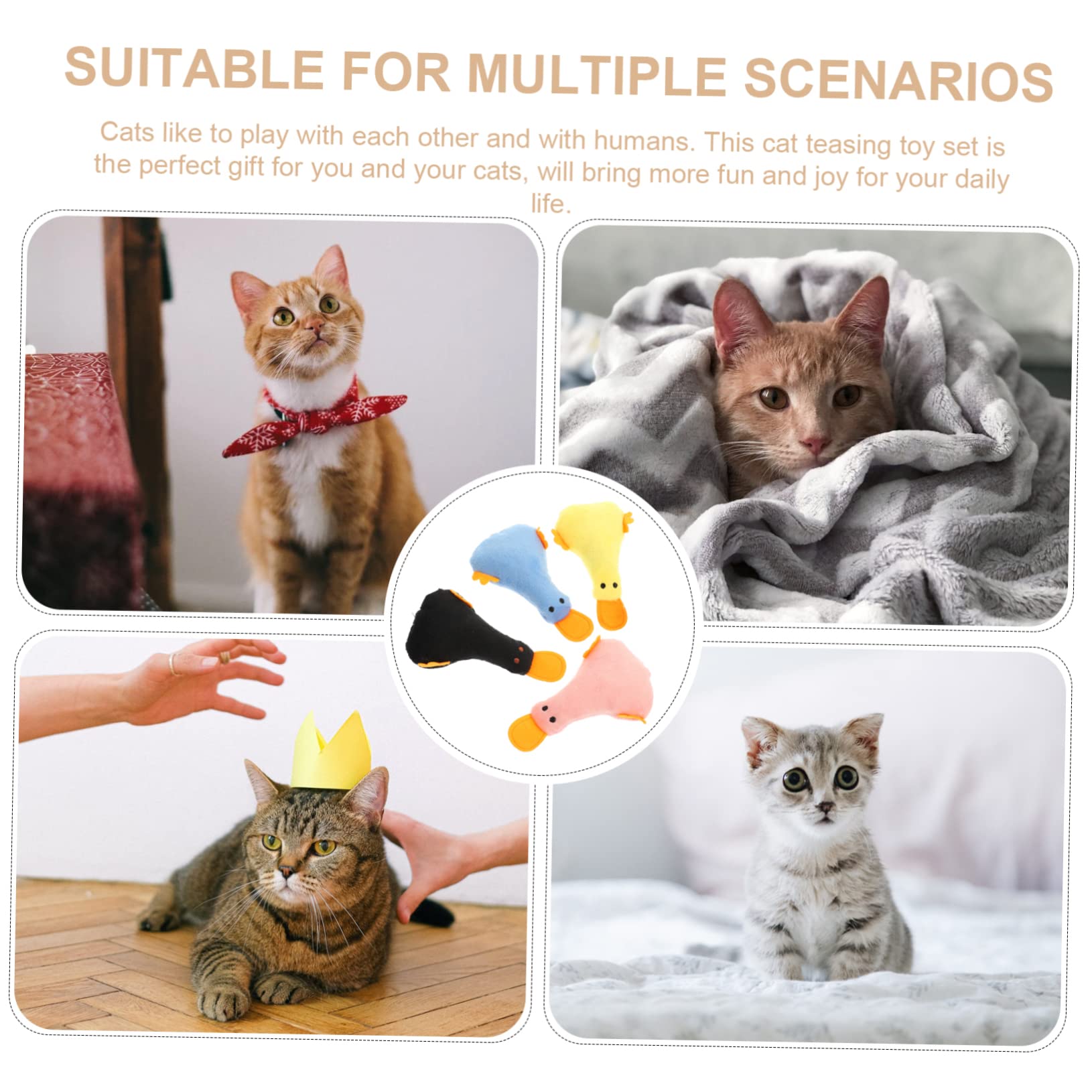 INOOMP 20 Pièces Jouet de Chat drôle Jouet de Dentition Jouets de Diversion pour Chat Interactive Cat Toy Plush Fournitures pour Animaux de Compagnie d'intérieur Produits pour Chats