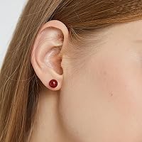 Vista 37 de Natural Stone Stud Earrings for Women 8mm Sterling Silver Genuine Gemstone Earrings Handmade Sterling Silver Crystal Stud Earrings for Women