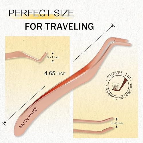 Miniatura 6 de Pinzas de pestañas de bricolaje, herramienta aplicadora de pestañas, pinzas profesionales para una fácil aplicación y extracción, pinzas aplicadoras