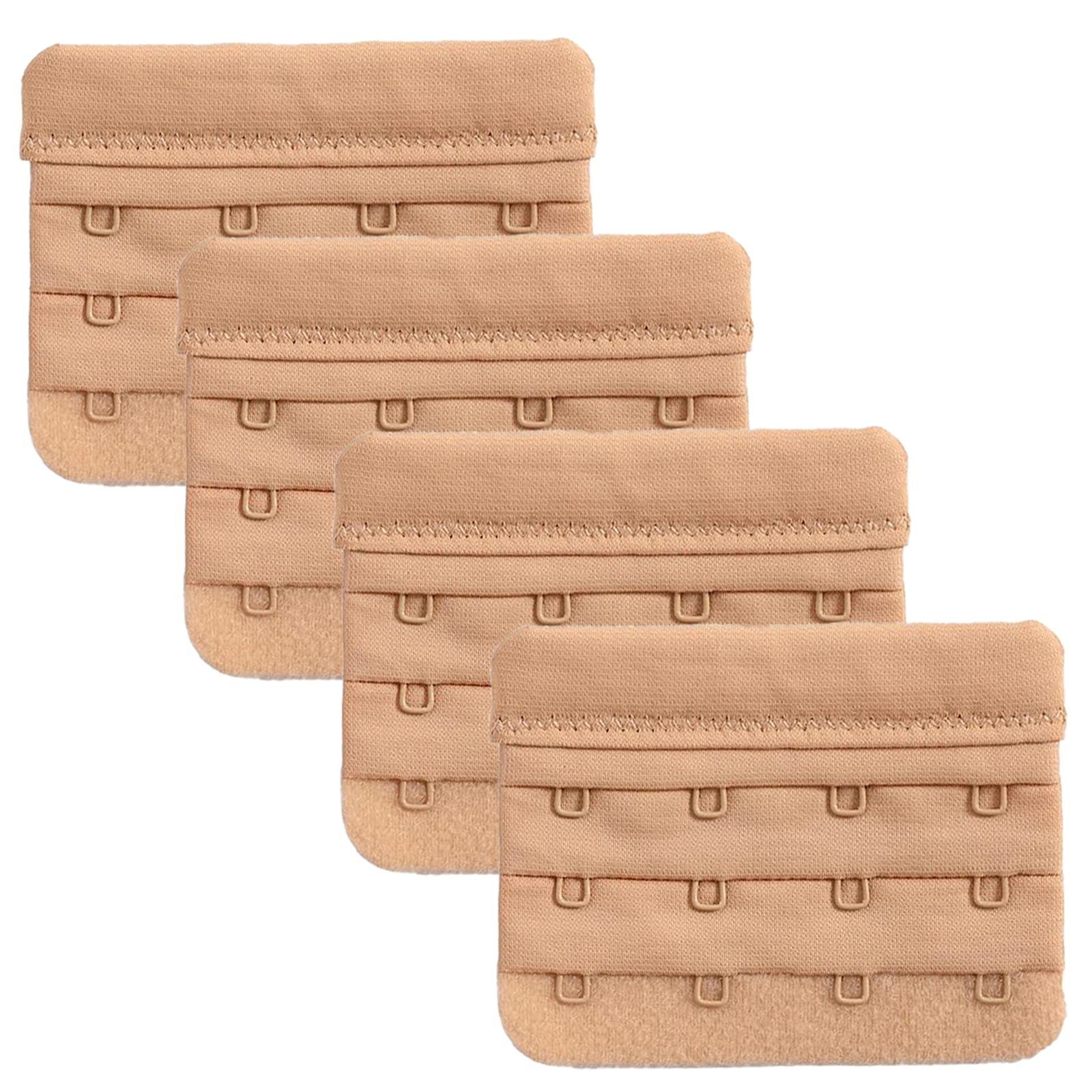 Eiarrnp Women's Beige, 4 Hook Bra Extender - 4 Hook Bra Extenders For - Beige, Pack Of 4