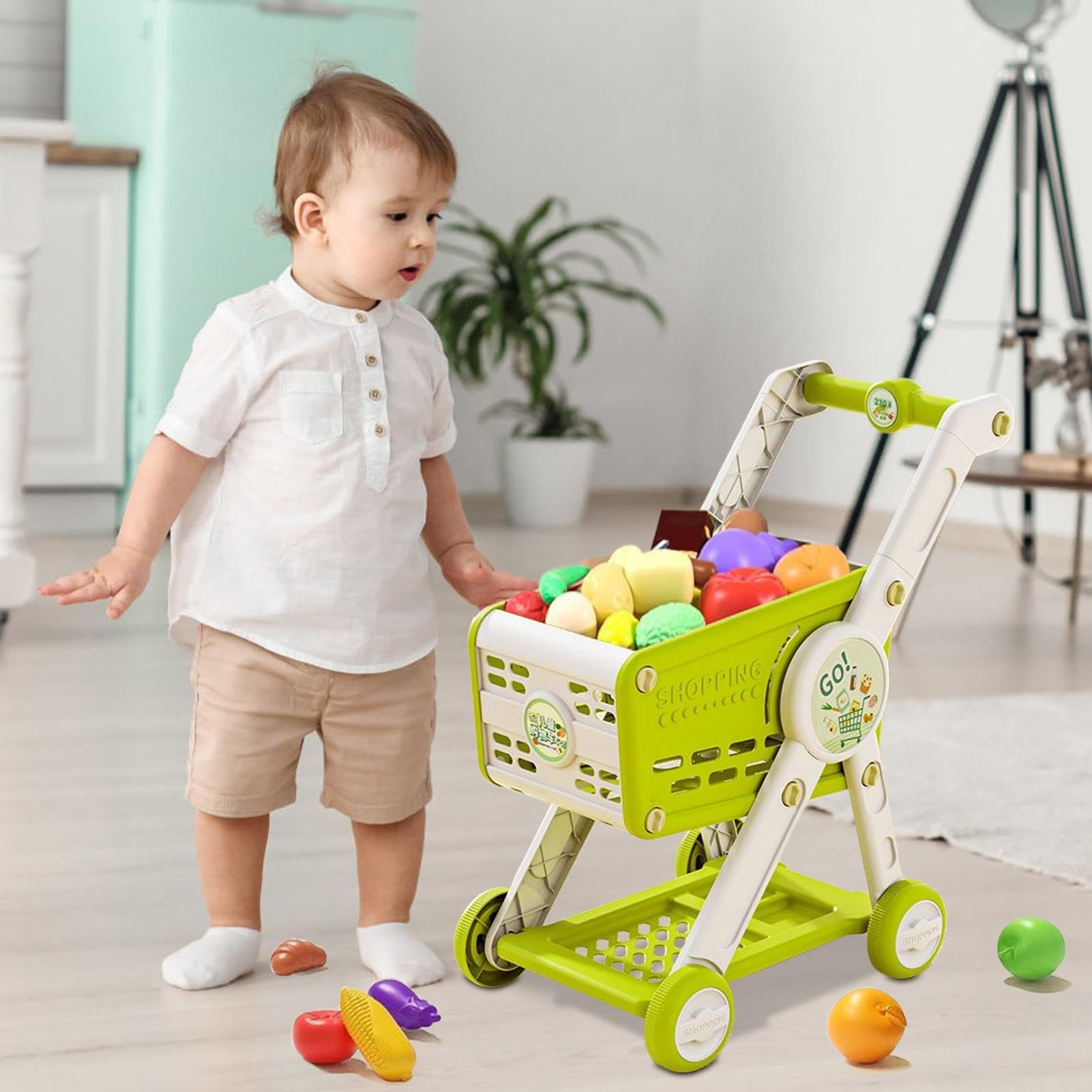 Carrello Della Spesa Giocattolo Cesto Della Spesa Giochi Supermercato | Simbolico Per Accessori Apprendimento Bambini 1-3 Anni Bambina Casa Delle Bambole