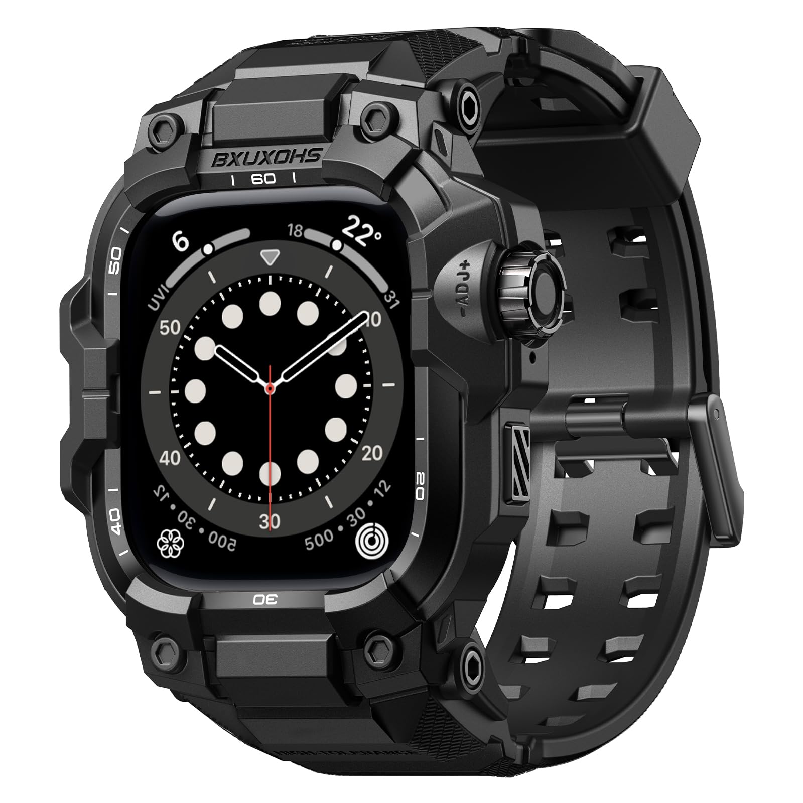 BXUXOHS Resistentes Funda y Correa para Apple Watch 44mm Hombre,para Apple Watch SE 3/SE 2a Generación/SE/Series 6/5/4,Protector Antigolpes de Nivel Militar,Correas Táctica para iWatch 6/5/4/SE 3/2