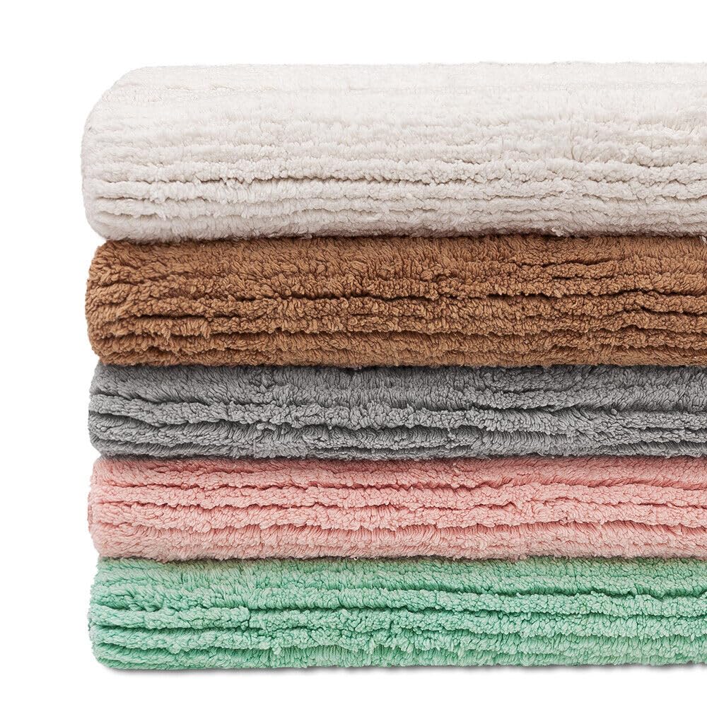 Alfombra De Baño De Algodón Puro - Suave, Antideslizante, 50x110 Cm, Blanca, Lavable A Máquina