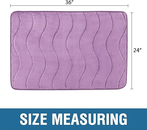 Vista 105 de Flamingo P Tapete de baño de espuma viscoelástica, extra largo, antideslizante, absorbente de agua, grueso, suave, lavable, 47 x 17 pulgadas