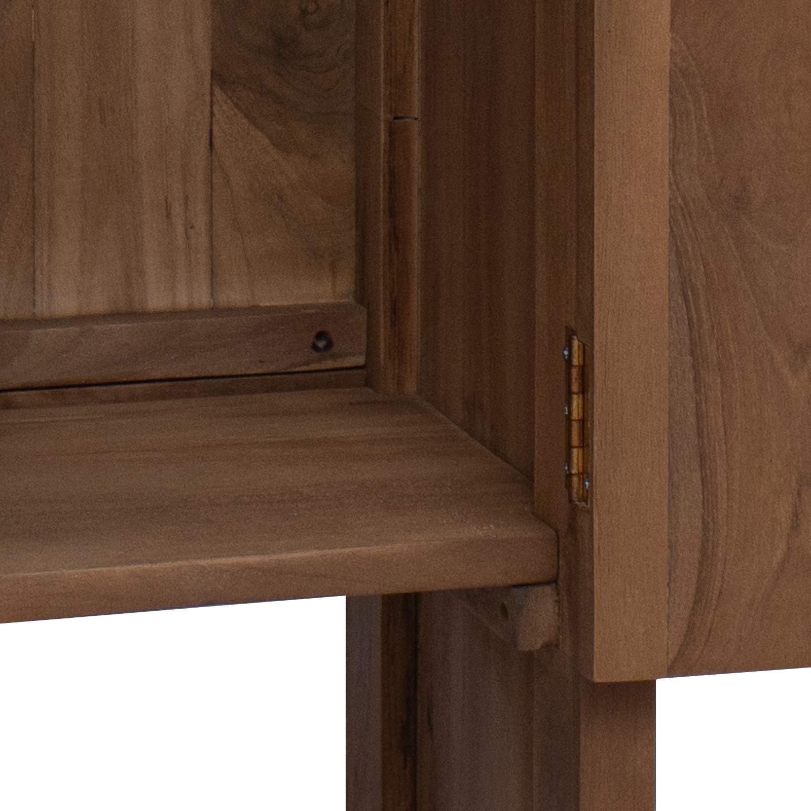 Scaffale laterale da bagno, 25 x 25 x 100 cm, in legno massello di teak