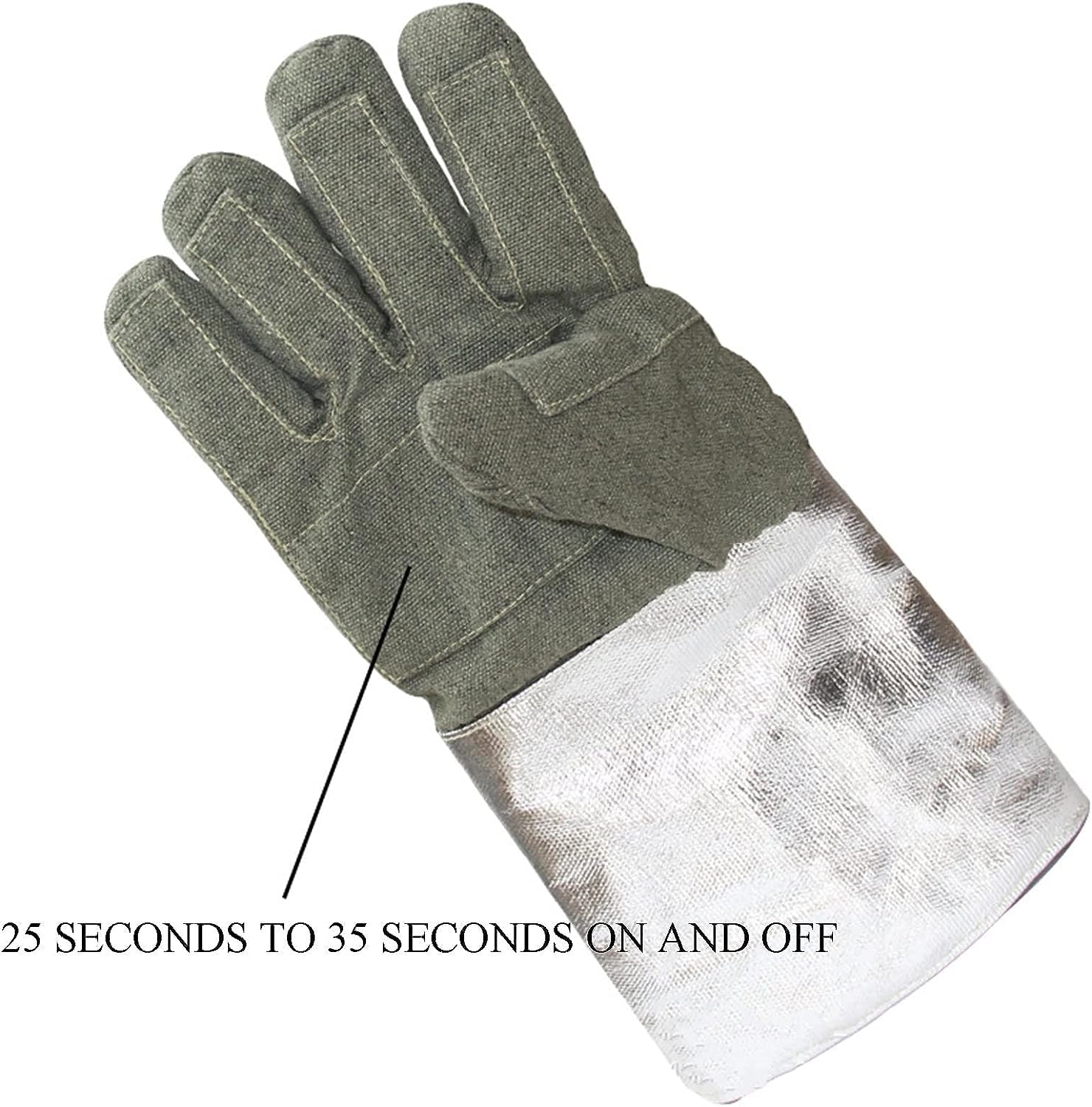 PIWINE Gartenhandschuhe, schnittfeste Handschuhe, feuerfeste Handschuhe, Schweißhandschuhe, bissfeste Handschuhe, Isolierhandschuhe aus Aluminiumfolie for Metallurgie, Herd, Grill und andere Zwecke