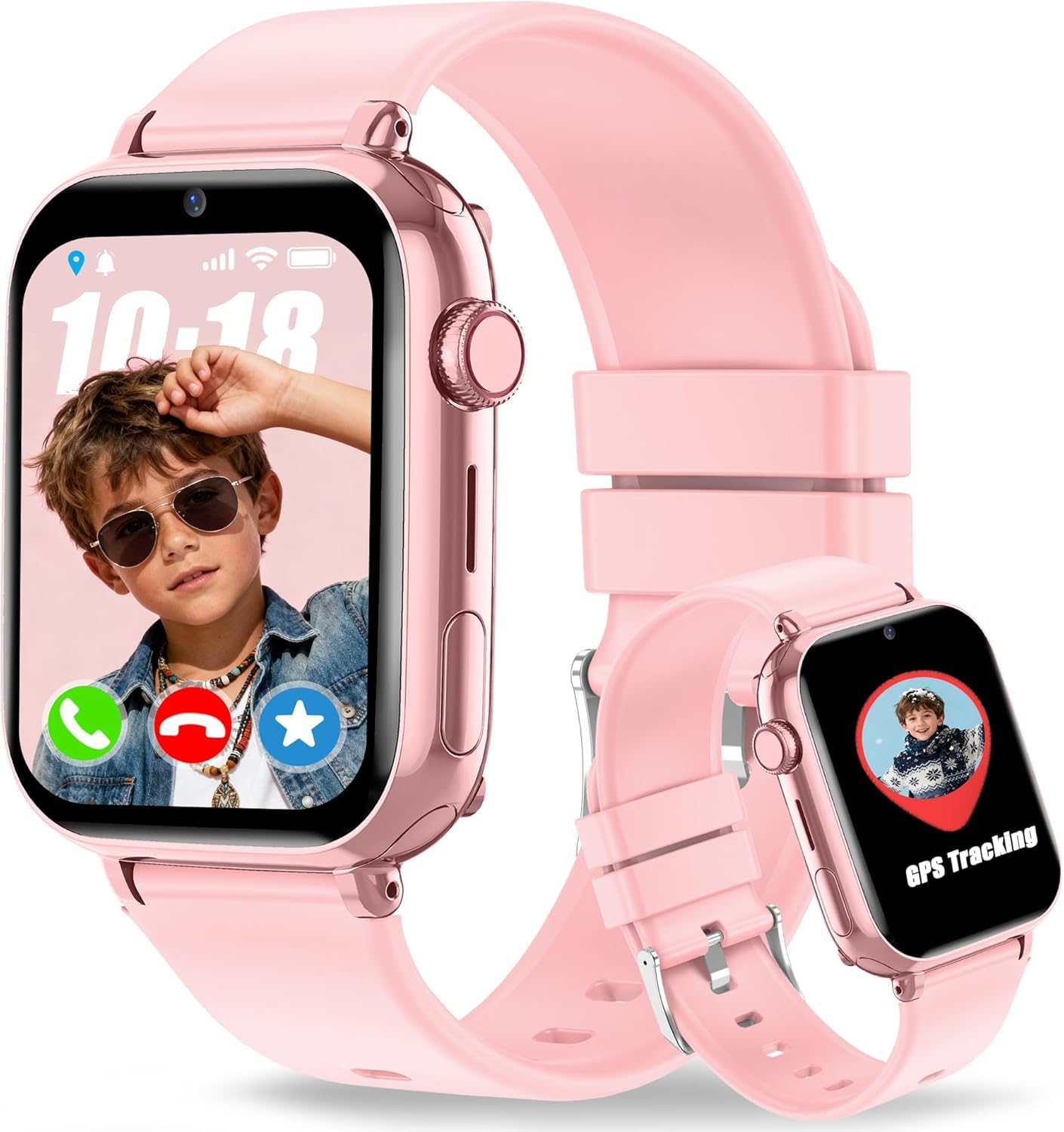 Smartwatch Bambini 4G GPS Videochiamate SOS Voce Chat Fotocamera Regali | posizione in tempo reale, chat familiare, modalità scuola, telefono, giochi, ip68, sveglia, compleanno ragazza ragazzo