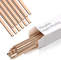 Vista 1 de Tandefio 40 varillas de soldadura AWS BCup-1 de cobre fosforado, soldadura de cobre fosforado, aleaciones de soldadura de cobre plano, varillas