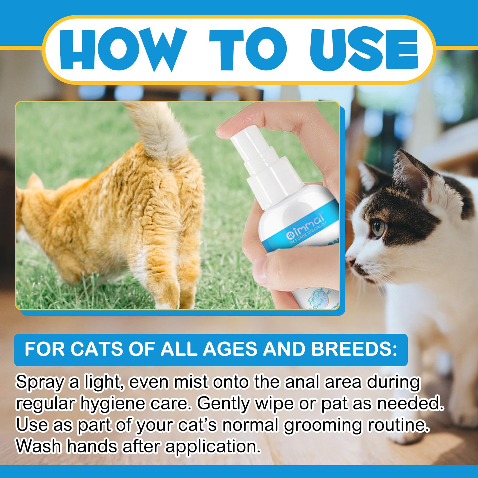 Spray pour glandes anales pour chats, soulage les démangeaisons, l'inflammation et la douleur ; arrête de glisser et élimine les odeurs