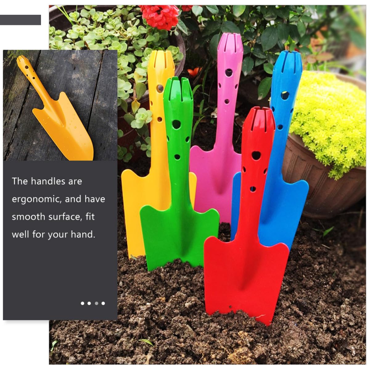 VALICLUD 5 Stück Gartenschaufel aus Eisen Kleine Handschaufel für Gartenarbeit Leicht und Robust zum Pflanzen und Graben Balkon und Gemüsebeet