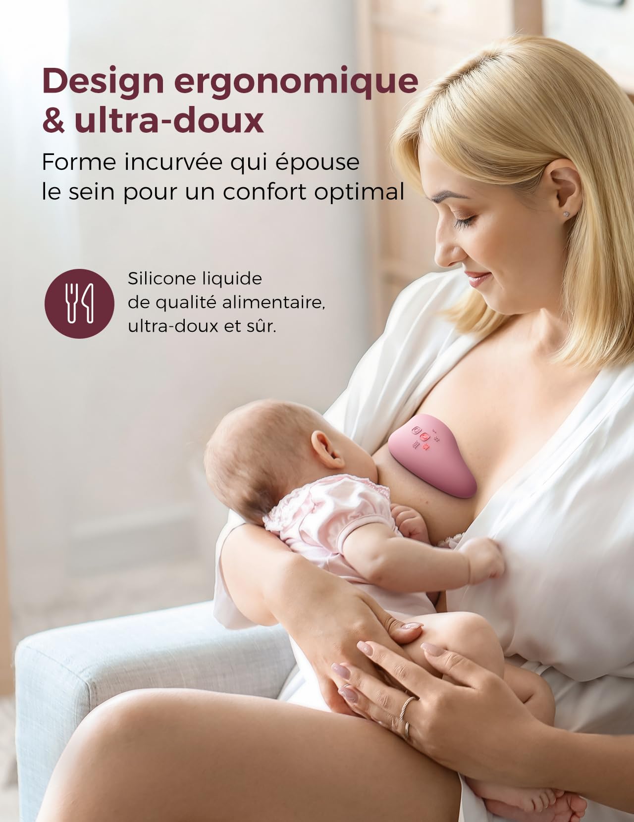 Momcozy A1Pro Masseur d’Allaitement, Vibration et Chauffe Rapide | Vibration Profonde et Chauffe Rapide, Mémoire et Charge Rapide, pour un Usage Pratique pendant l’Expression