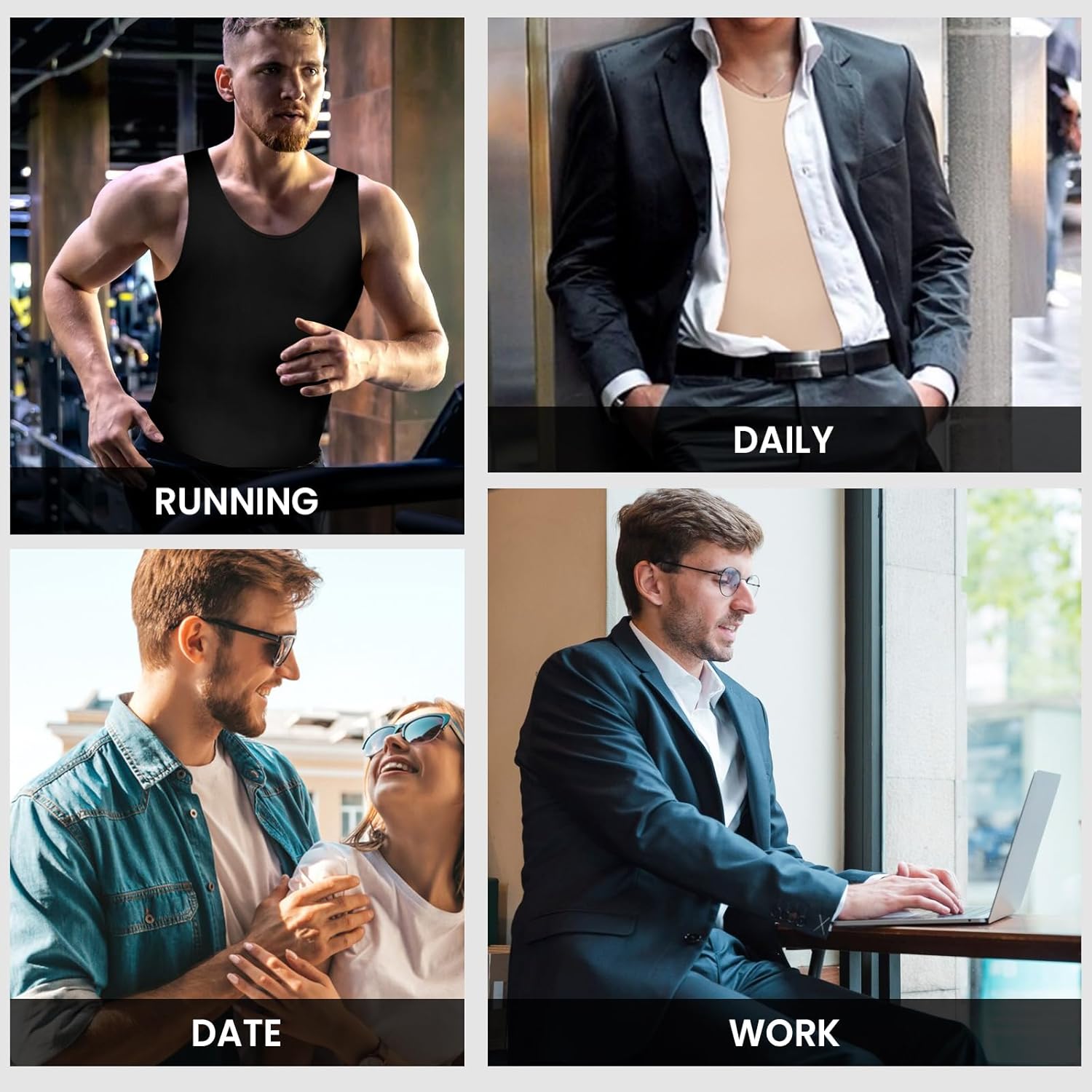 Mens Shapewear Bodysuit Tummy Control Full Body Shaper Compression Undershirt Thigh Slimmer Fajas Para Hombres - Image 5