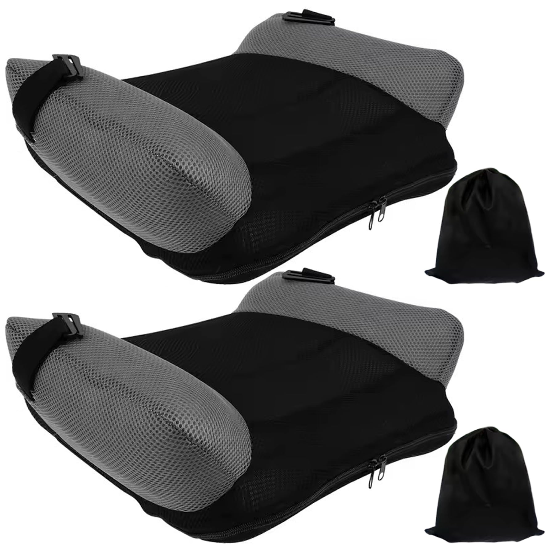Siège rehausseur gonflable de voyage 2 pièces, coussin de voiture dos nu à gonflage rapide avec sac rangement Portable, siège rehausseur voyage