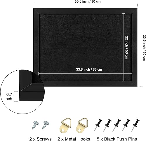 Miniatura 7 de Aitakatta Tablero de anuncios de corcho gris con fieltro tableros de corcho para paredes con marco gris tablero de visión para el hogar cocina