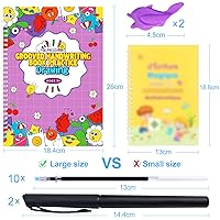 Vista 2 de Cuaderno de práctica mágica, libro de práctica de escritura reutilizable, para caligrafía de niños en edad preescolar de 3 a 8 años