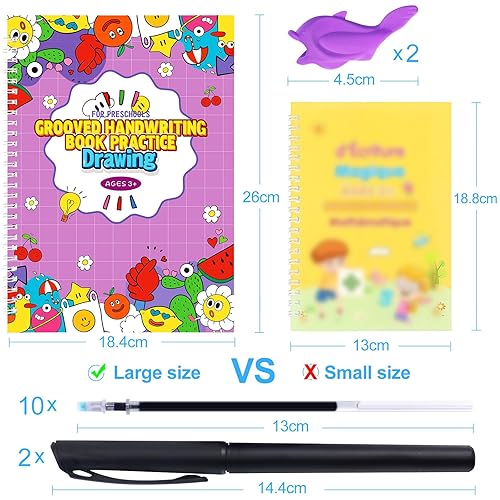 Miniatura 2 de Cuaderno de práctica mágica, libro de práctica de escritura reutilizable, para caligrafía de niños en edad preescolar de 3 a 8 años (4 libros con