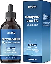 Liophy Methylene Blue Pharmaceutical Grade 5% Drops, 120 mL   High Purity 99.99% Methylene Blue for Humans, Formaldehyde and Alcohol Free ups Grade