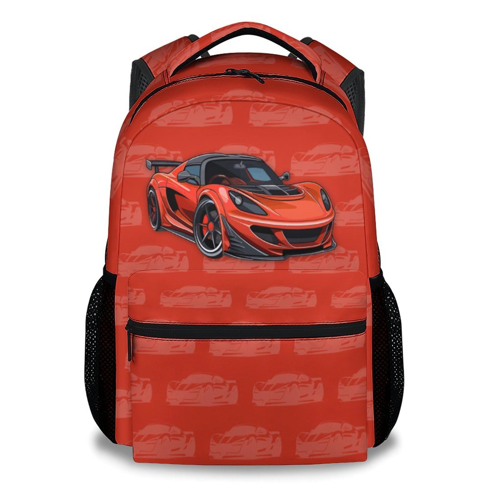 XaocNyx Kids Backpack for Boys, 17 Inch Racing Car Backpacks for Kids, Cute Car Bookbag for School Travel