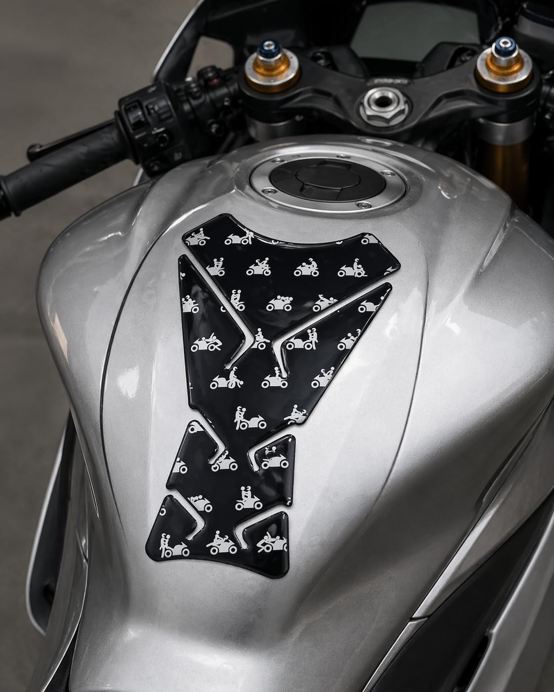 Motorcycle Tank Pad Protector, Universal Gas Tank Scratch Protection Sticker for Sport Bikes, Made in USA, Premium Polyurethane.