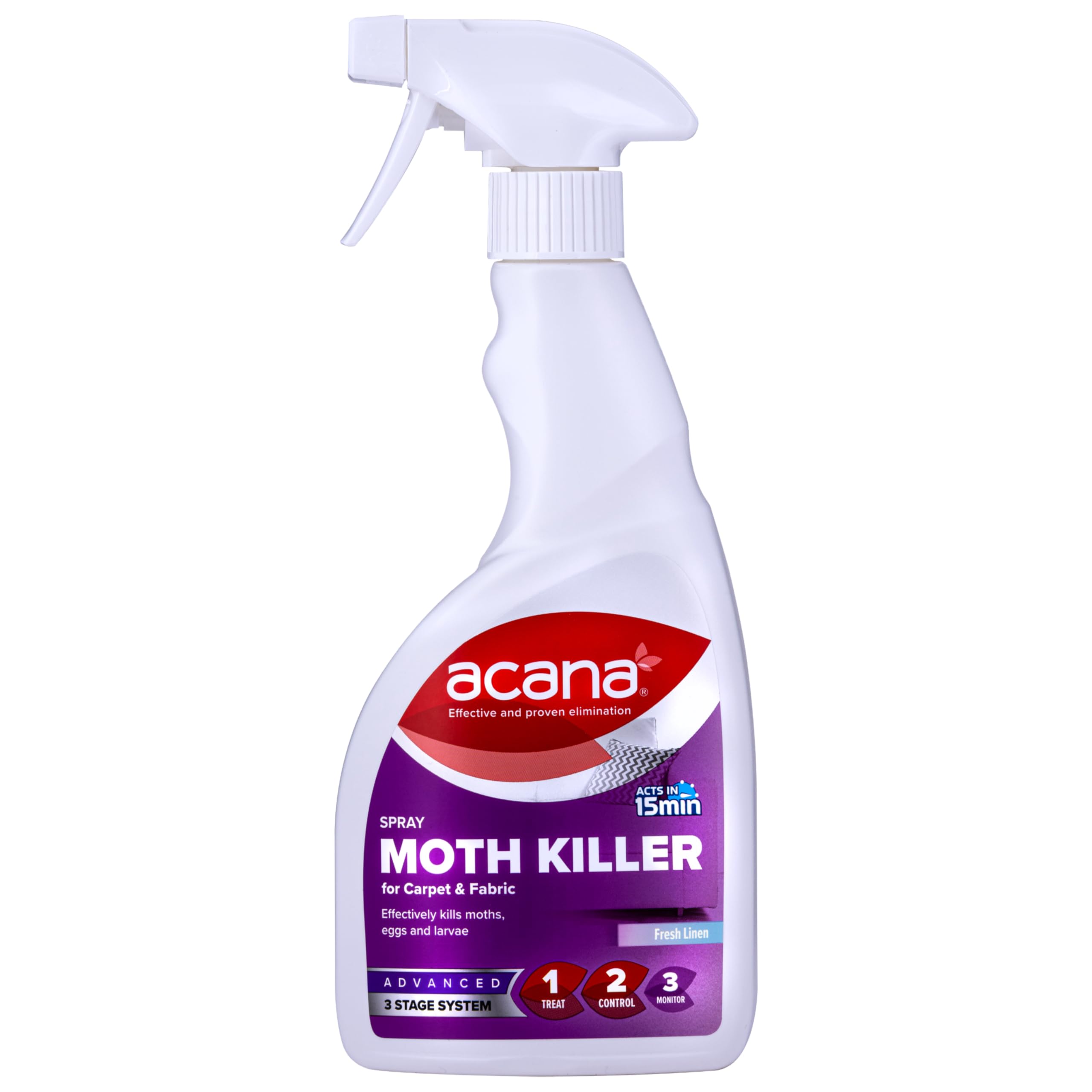 Acana Carpet & Fabric Freshener 500ml Moth Killer Spray Fresh Linen