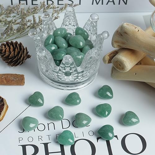 Miniatura 2 de 7 piezas de piedra energética natural de cristal de palma, mini aventurina verde natural (0.6 pulgadas)