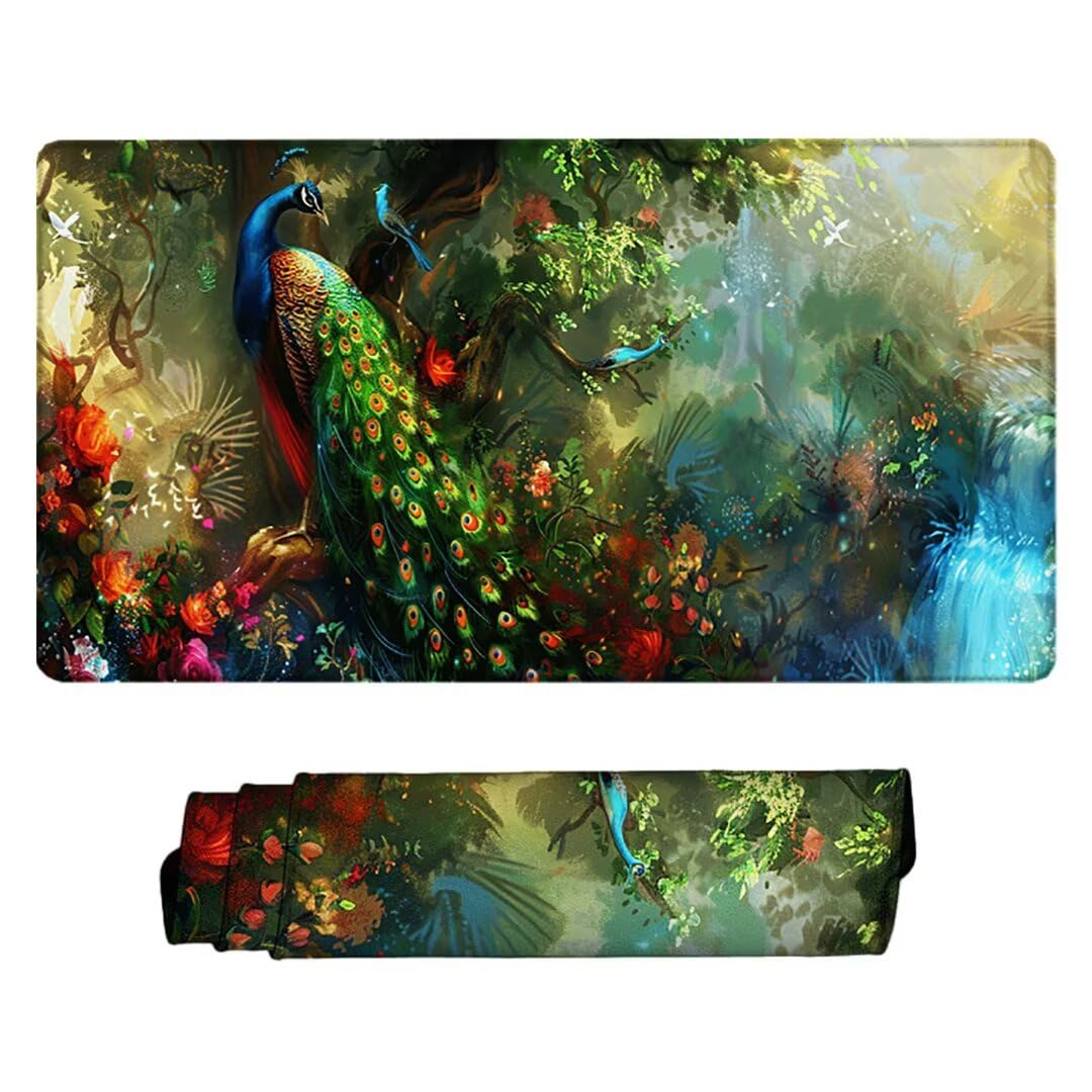 Tapis de Souris de Jeu en Tissu - Surface Exclusive Micro Tissée - Optimisé pour Les Capteurs de Jeu - Taille XXL 1000 x 500 x 3mm (Vert Animal) Tapis de Souris Ergonomique, pour Gamer et Bureau 3-3R