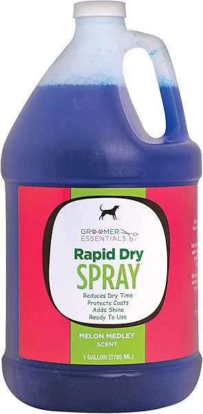 GROOMER ESSENTIALS Rapid Dry Spray - Fast Drying and Conditioning - Gallon