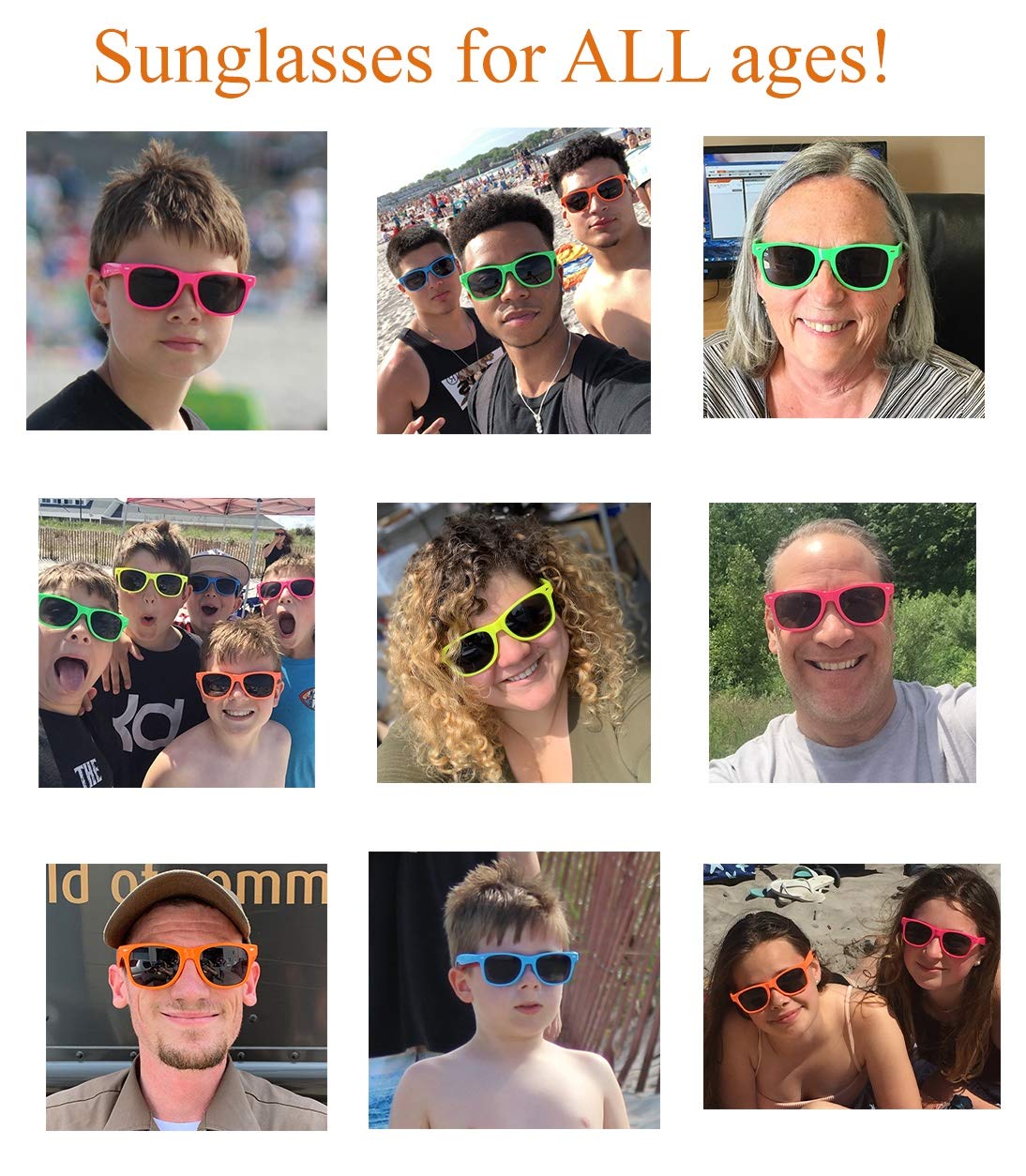 TheGag Bulk Sunglasses 24 Pack 12 Bright Solid Colors Neon Sunglasses Party Favors Party Pack Adults Kids Birthday Beach Pool Summer Party Goody Bag Fillers Sets Boys Girls Teens Adults 80's Style