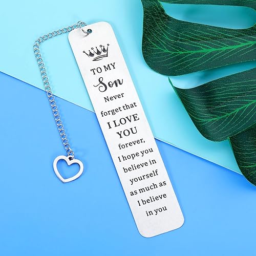 Miniatura 2 de Regalos para mi hijo, marcapáginas inspirador para hijo de mamá, papá, dulce 16, 18, 21, cumpleaños, Navidad, San Valentín, graduación, día de boda,