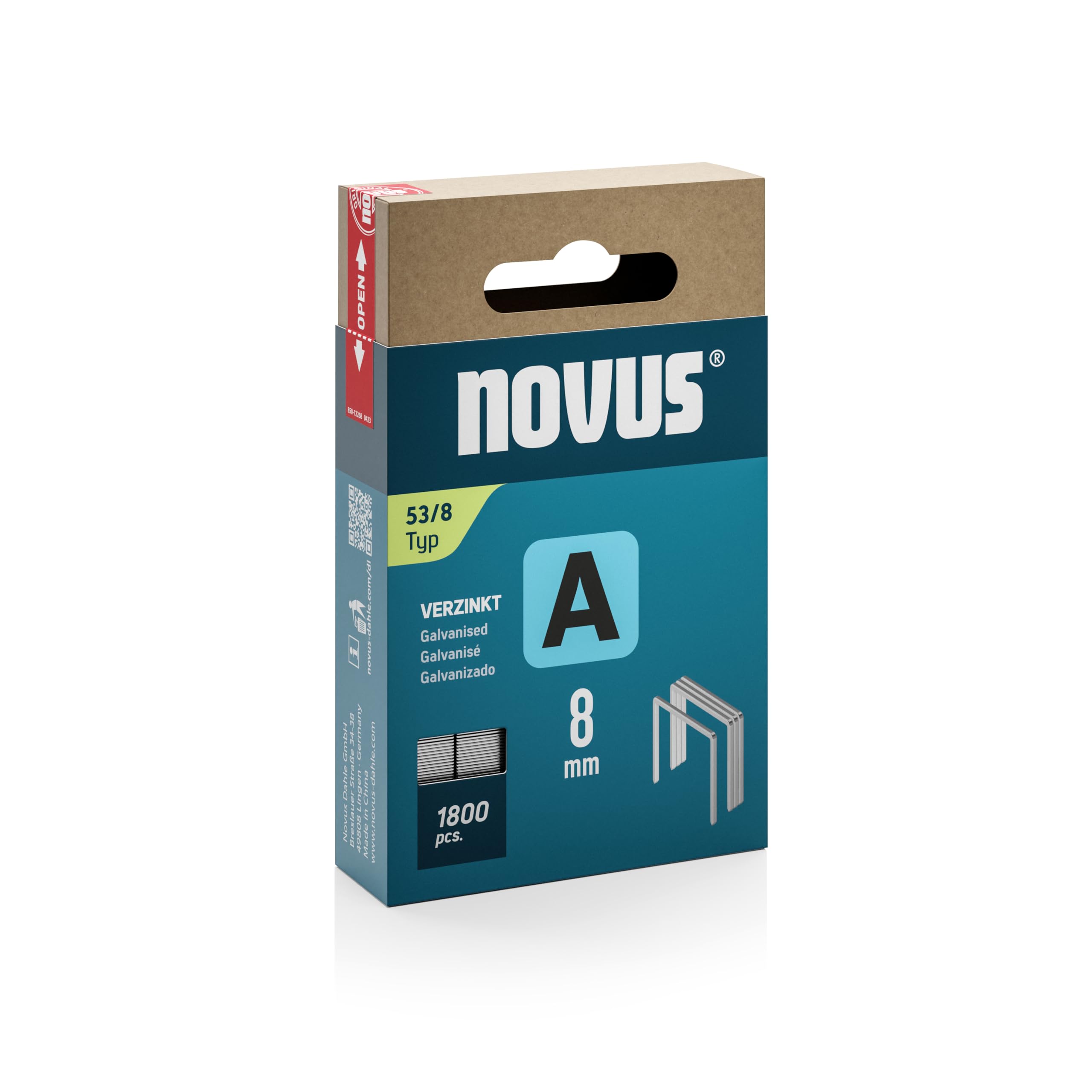 Novus 042-0774 Staple Strip 1800 pieces Type 53 8x11.3mm for Tackers