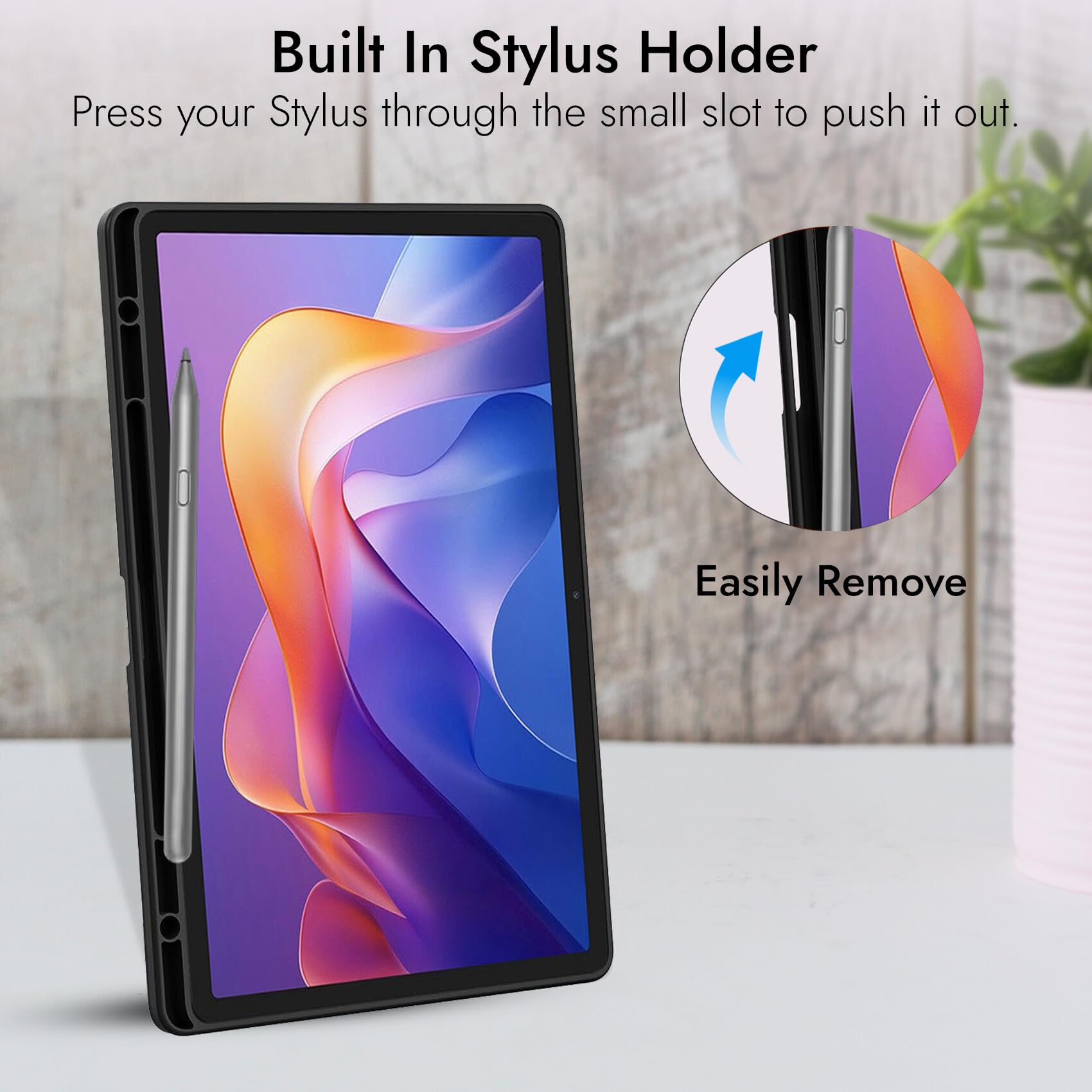 Robustrion Cover for Redmi Pad 2 11 inch Cover Case with [Pencil Holder], Trifold Flip Stand Cover Case for Redmi Pad 2 Cover 11 inch Tablet [Auto Sleep/Wake Support] - Black — Amazon image 4