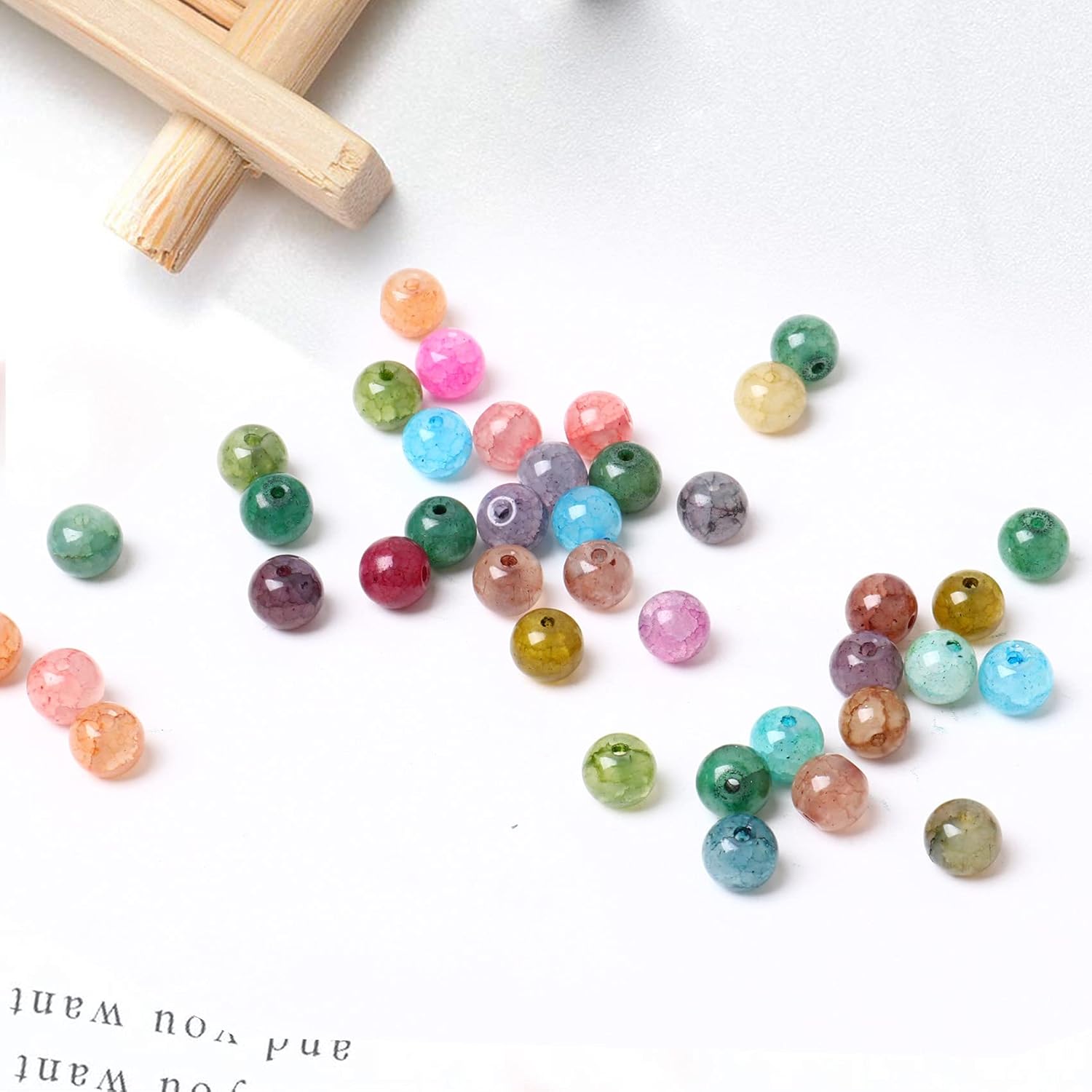 Cadikez 400PCS Natural Stone Beads 8MM Smooth Round Agate Gemstone Beads Spacer Beading Colorful Loose Beads Charms for DIY Bracelet Necklace Earrings Jewelry Making