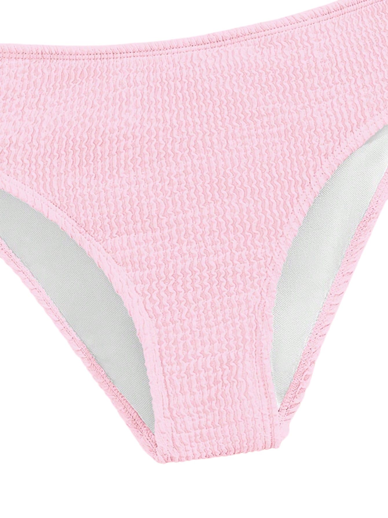 SweatyRocks Dziewczęcy zestaw bikini 2-częściowy kostium kąpielowy z teksturą, zestaw bikini do pływania, moda plażowa, stroje plażowe
