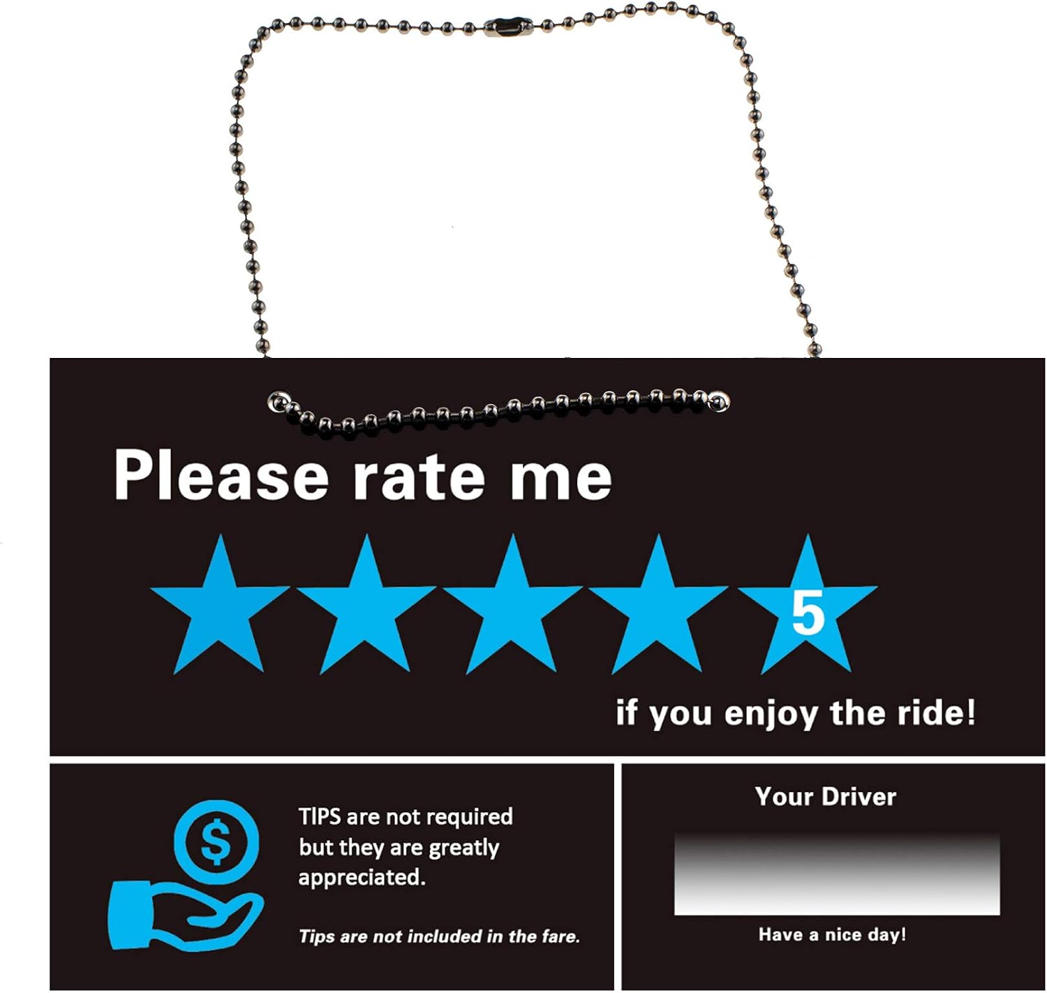 Veezy Tip Sign Uber Lyft Rate Me Sign Ride Sharing 2 Pack