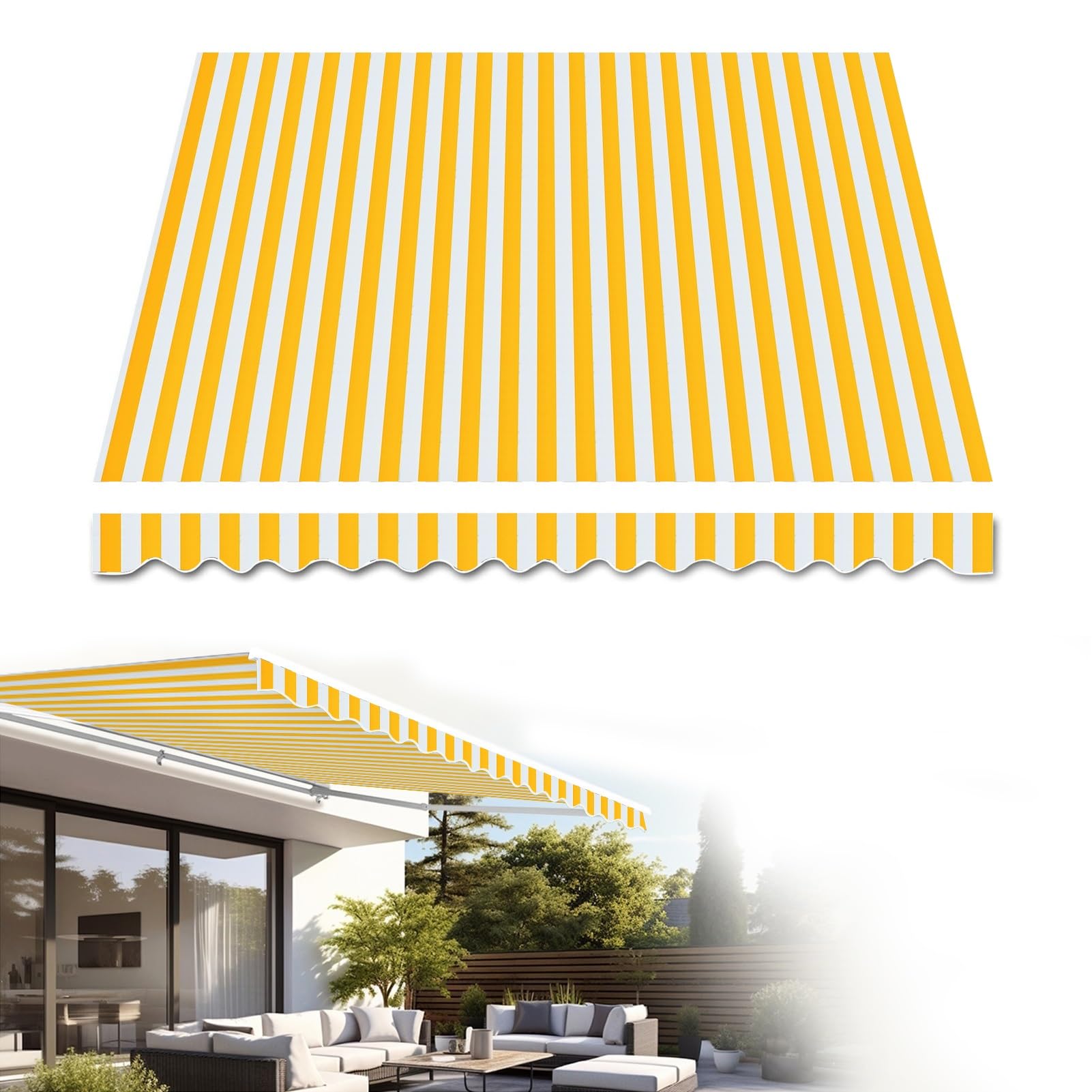 Toldo retráctil de repuesto de poliéster 2x1.5m en color C para terrazas y balcones