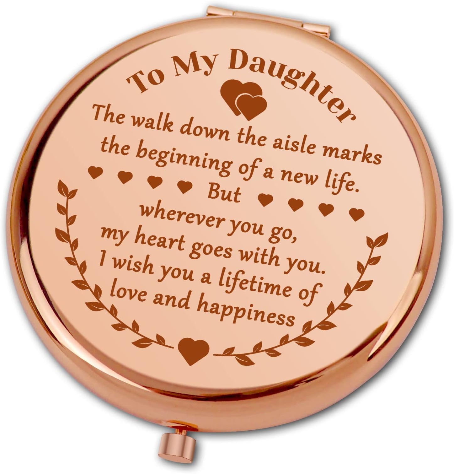 Bride Gifts for Wedding Day Daughter Wedding Gifts from Mum Dad Engraved Makeup Mirror for Wedding Keepsake Daughter Wedding Day Gifts Bridal Shower Gifts Wedding Gifts for Bride